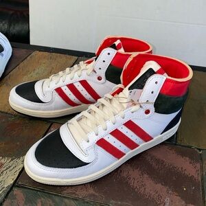NWOT Adidas Originals Men's White Red Black Top Ten PB Sneakers Shoes Size 11.5